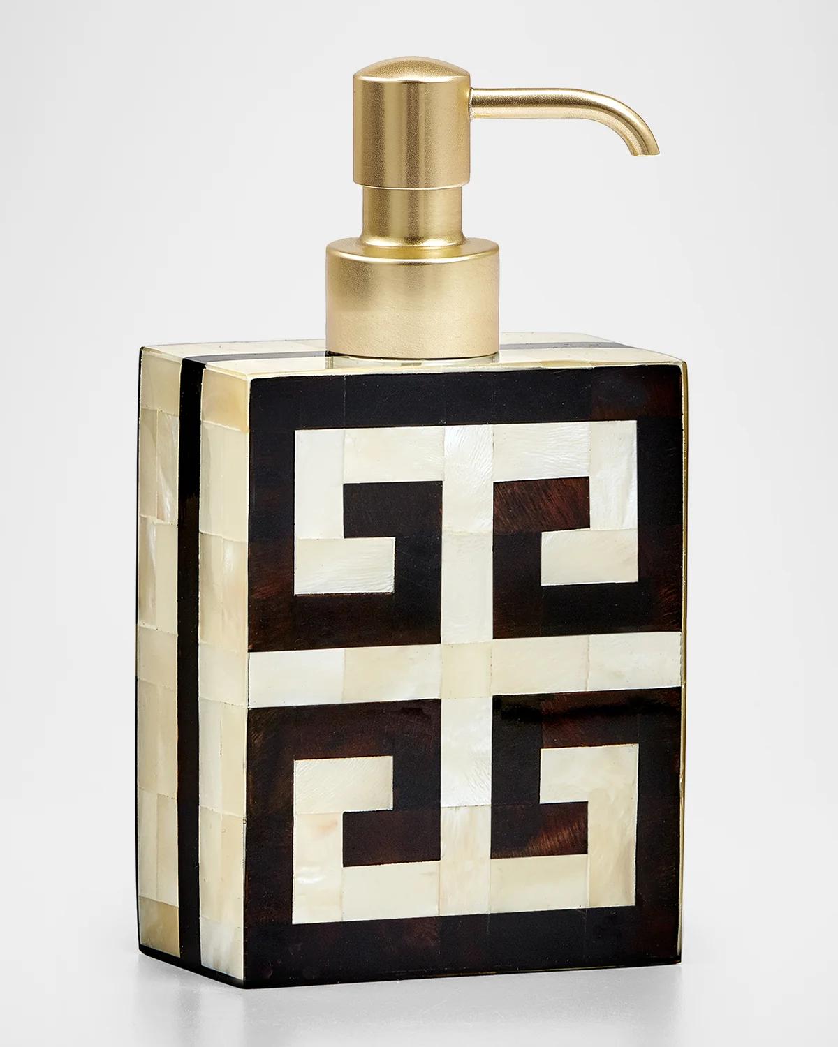 Labrazel Greek Key Pump Dispenser In Matte Brass