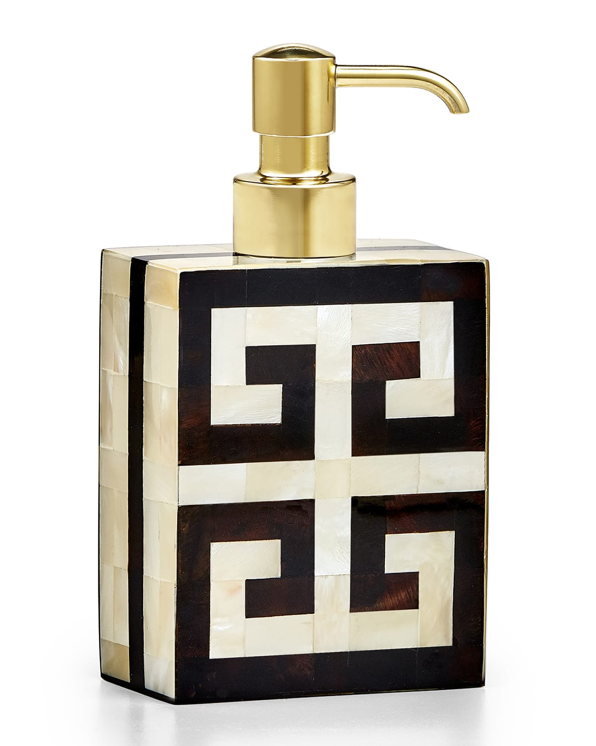 Labrazel Greek Key Pump Dispenser In Polished Brass