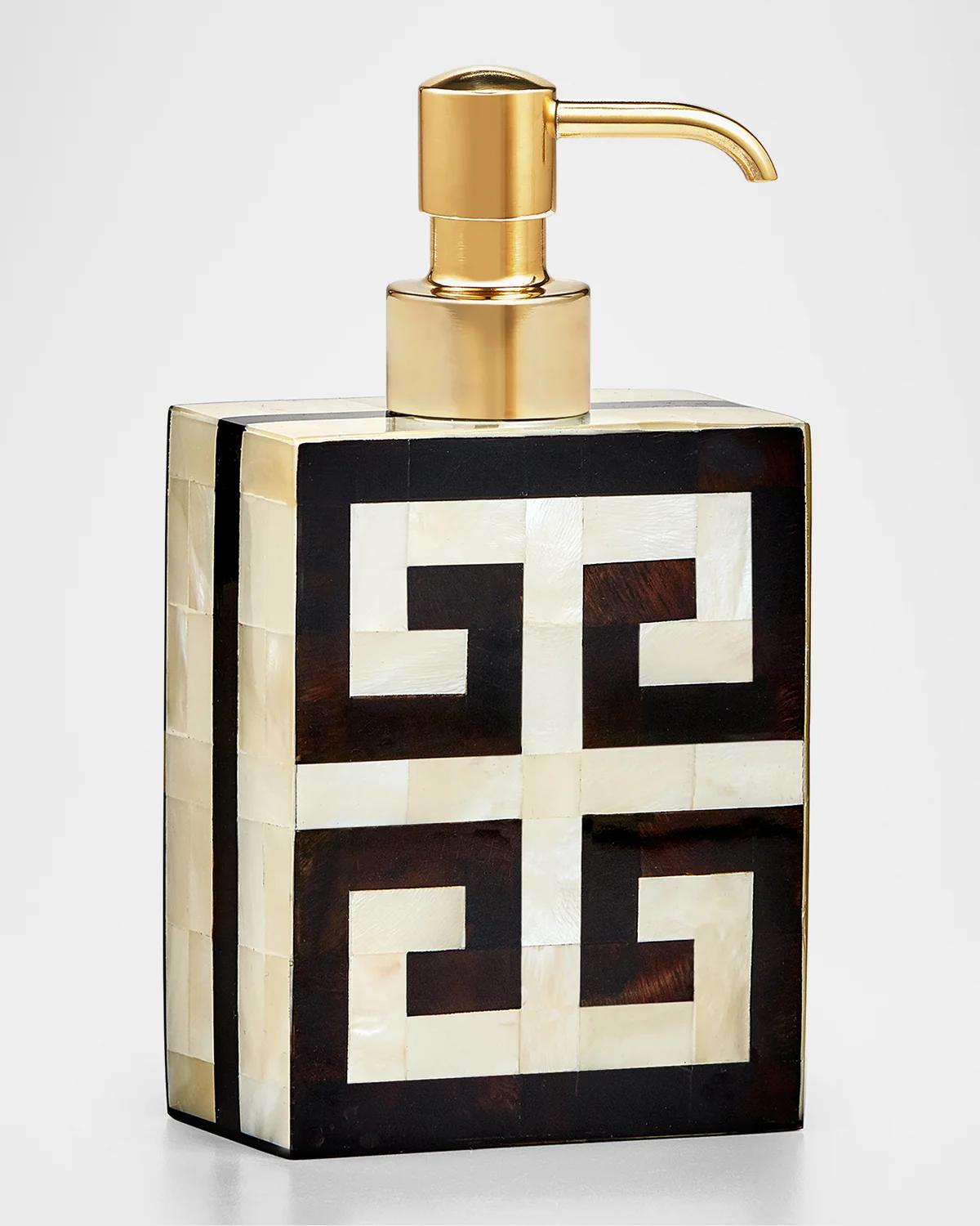 Labrazel Greek Key Pump Dispenser In Polished Gold