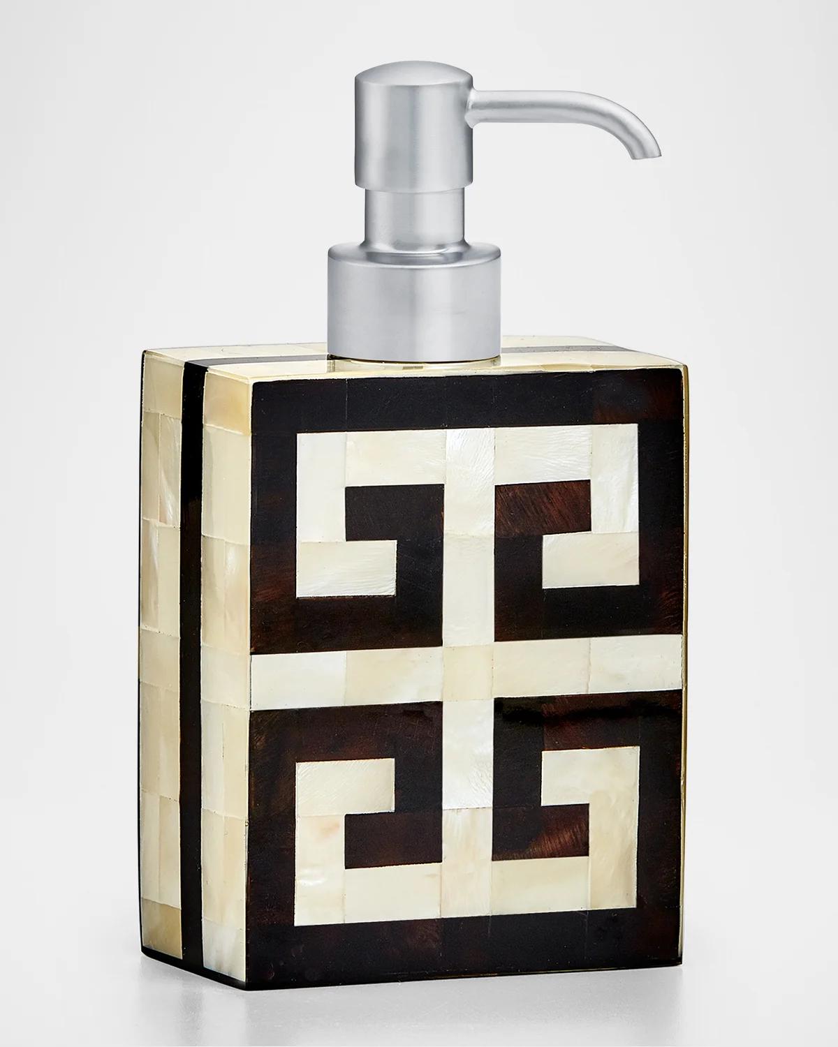 Labrazel Greek Key Pump Dispenser In Satin Chrome