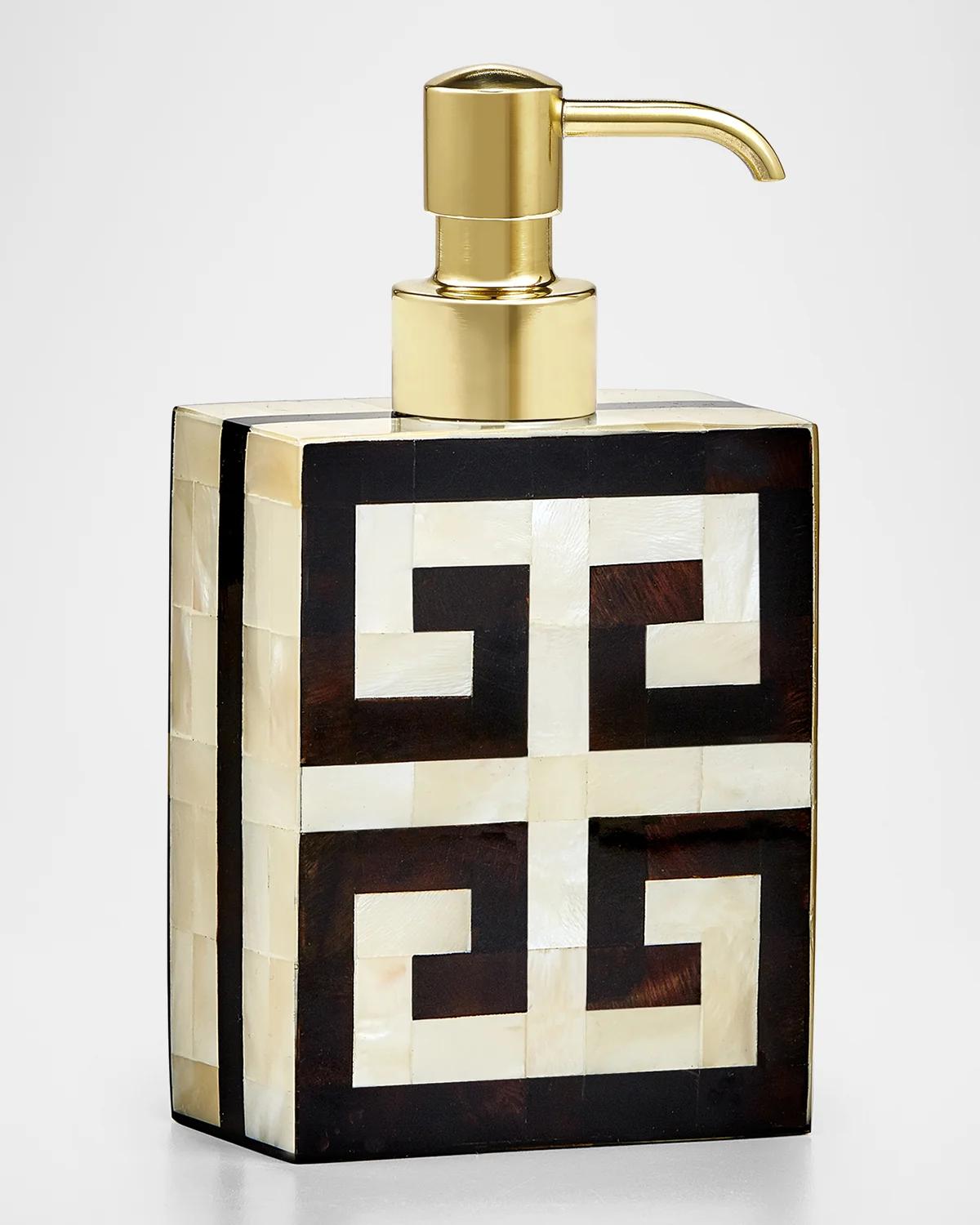 Labrazel Greek Key Pump Dispenser In Unplated Brass