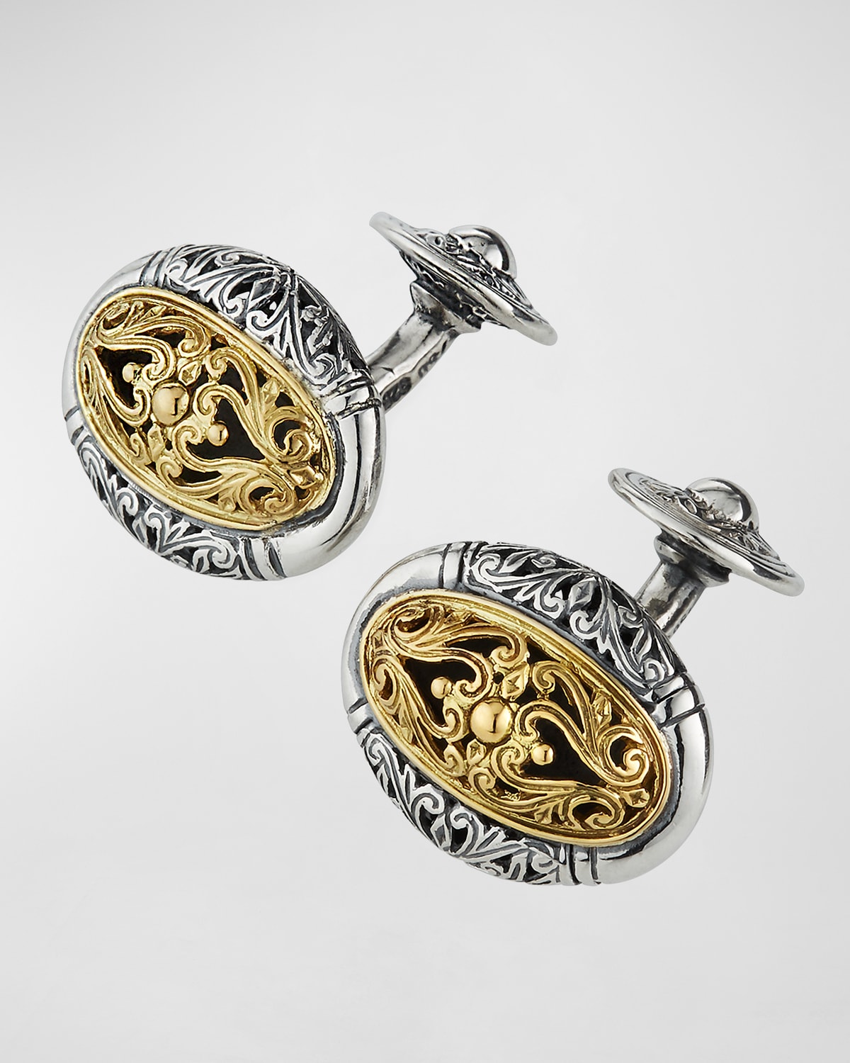 Mixed Metal Oval Cuff Links