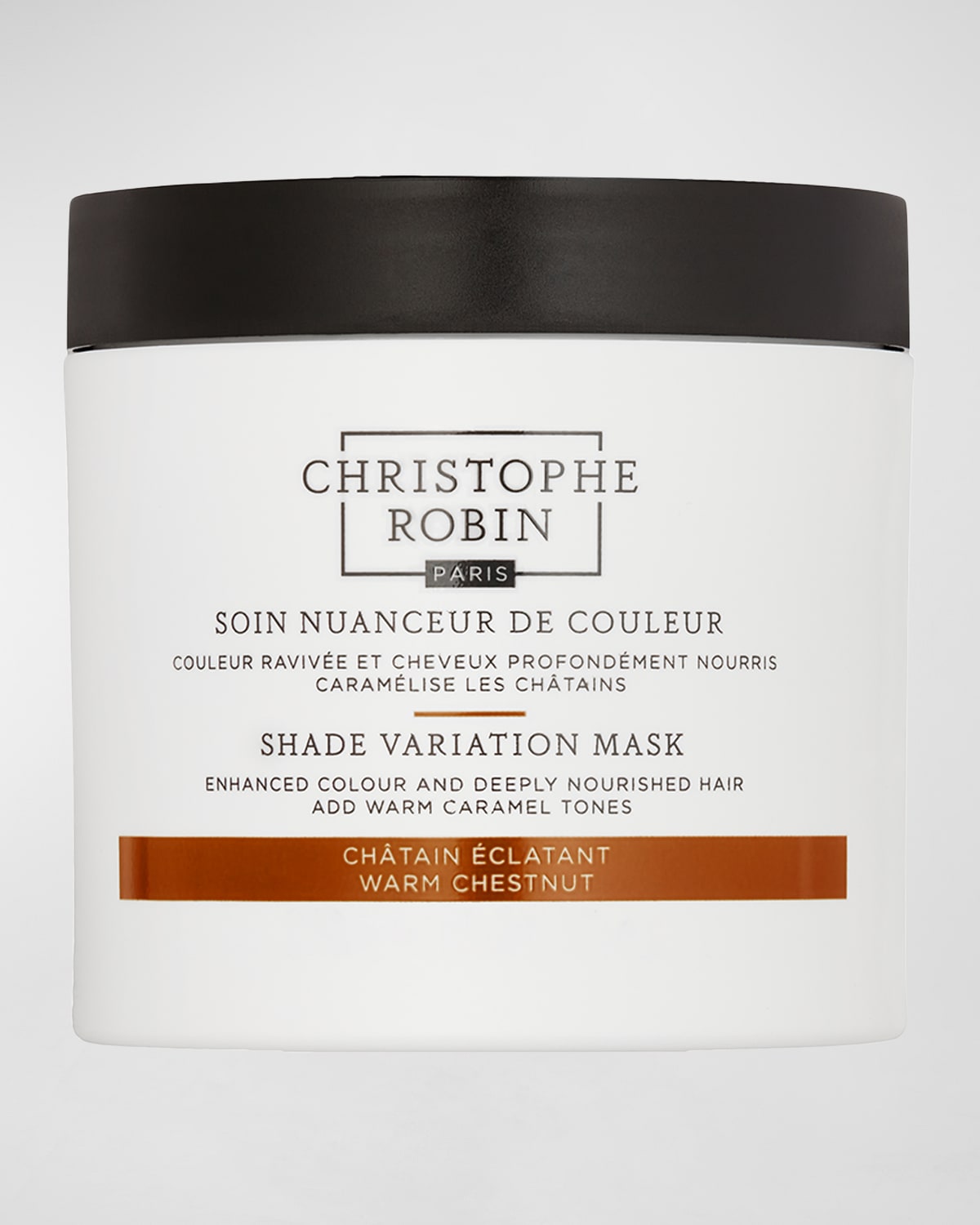 Christophe Robin Shade Variation Care Nutritive Mask with Temporary Coloring &#150; Warm Chestnut, 8.4 oz./ 250 mL