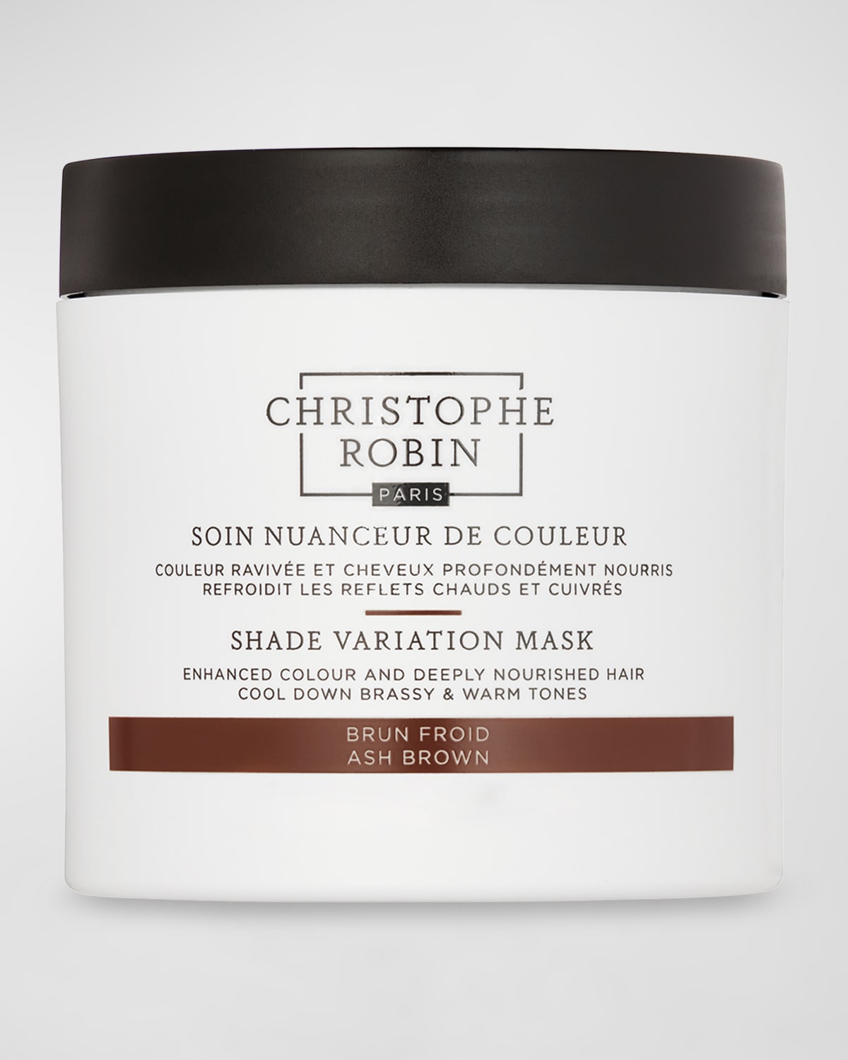 Christophe Robin Shade Variation Care Nutritive Mask with Temporary Coloring &#150; Ash Brown, 8.4 oz./ 250 mL