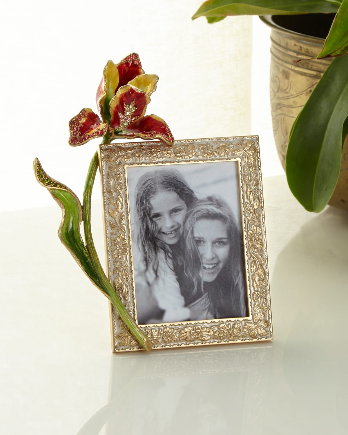 Shop Jay Strongwater Flora Tulip Picture Frame, 3" X 4" In Multi
