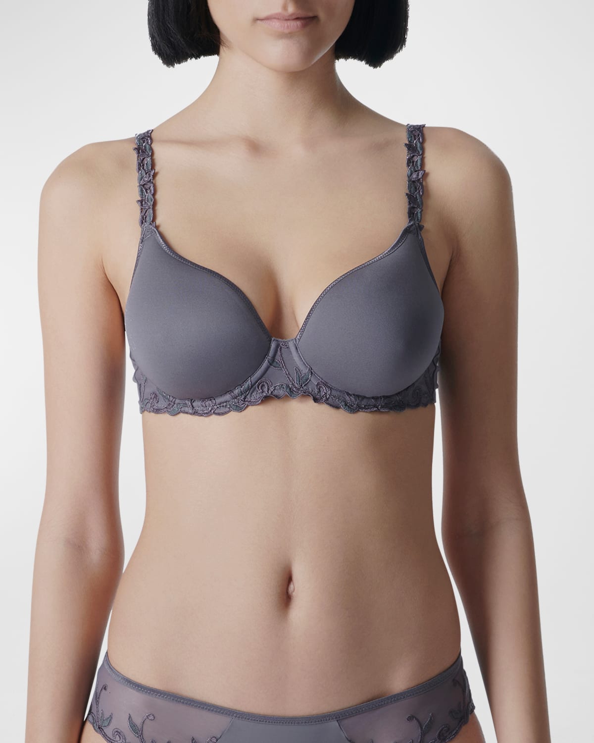 Simone Perele Andora 3d Convertible Plunge Bra In Pink Grey