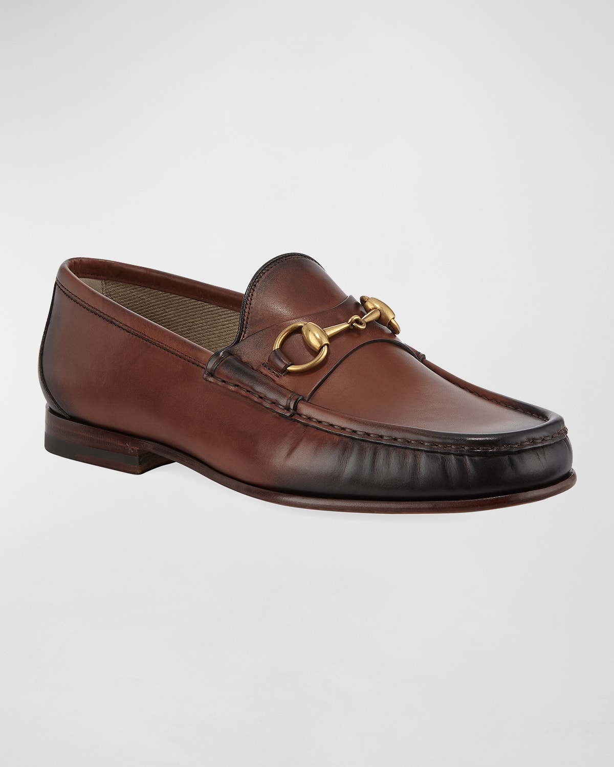 Gucci leather fringe horsebit loafer online