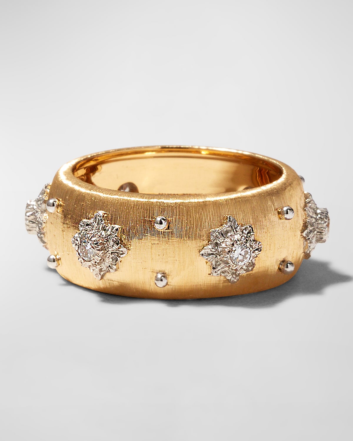BUCCELLATI Eternelle Fusi white and yellow gold diamond ring