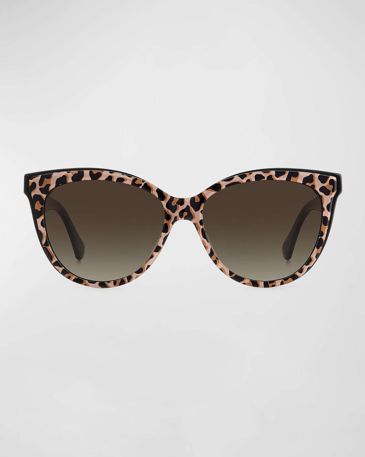 kate spade new york daeshas round polarized acetate sunglasses, black