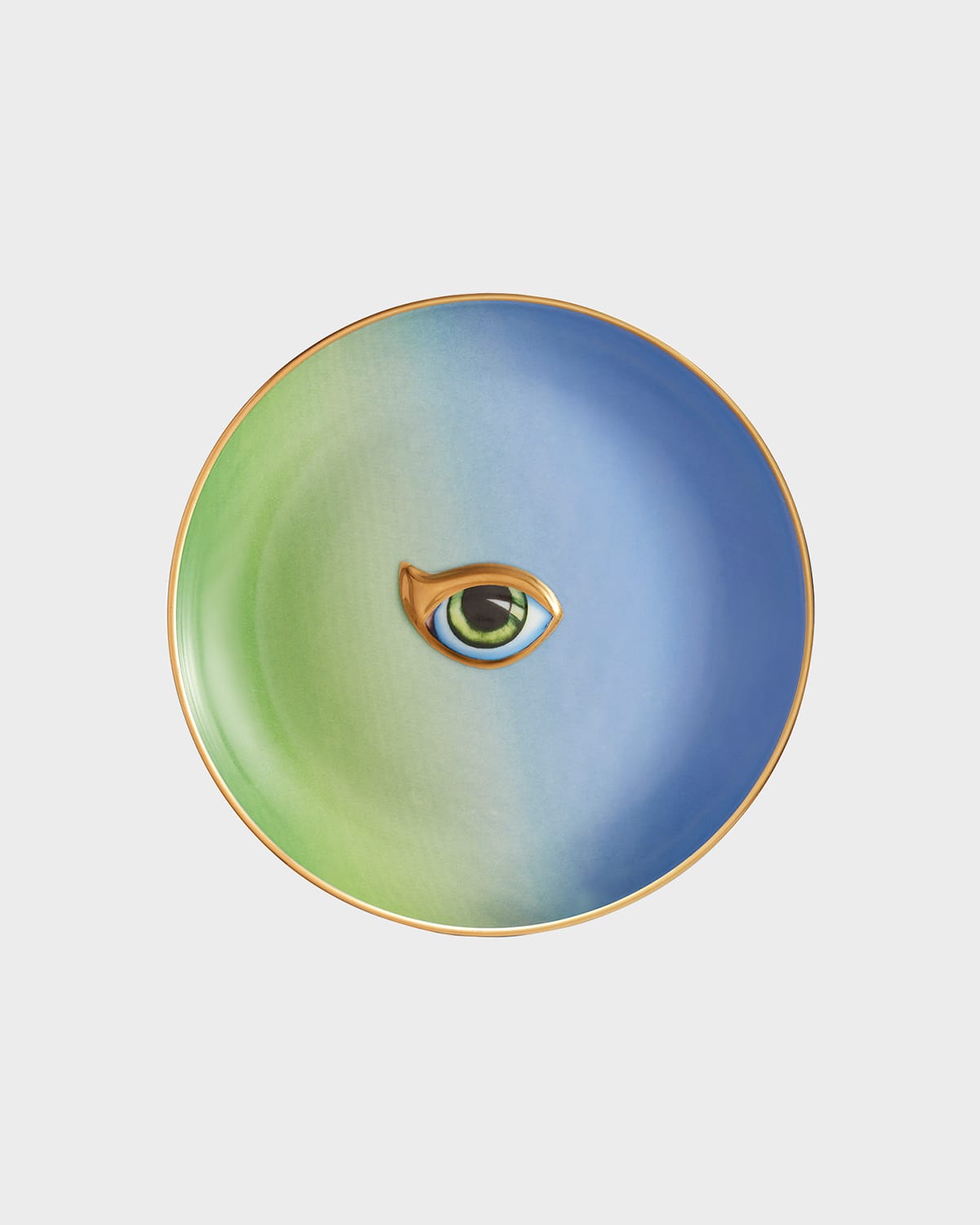 L'objet Blue And Green Lito Eye Porcelain Plate