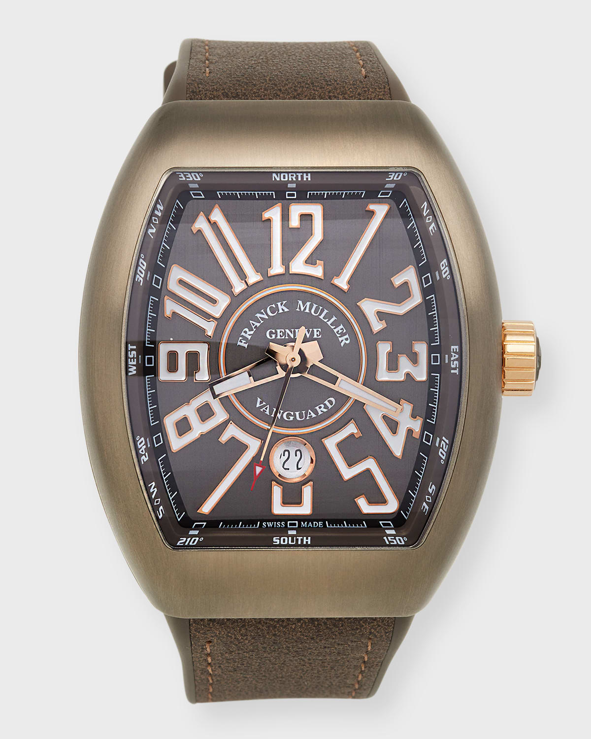 Franck Muller Men's Titanium Vanguard Watch With Leather Strap