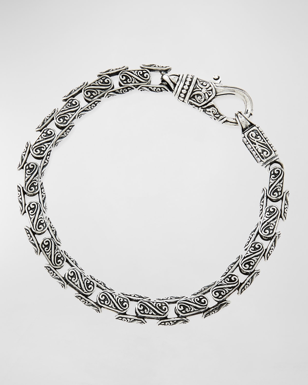 Men's Scroll Oval Link Bracelet