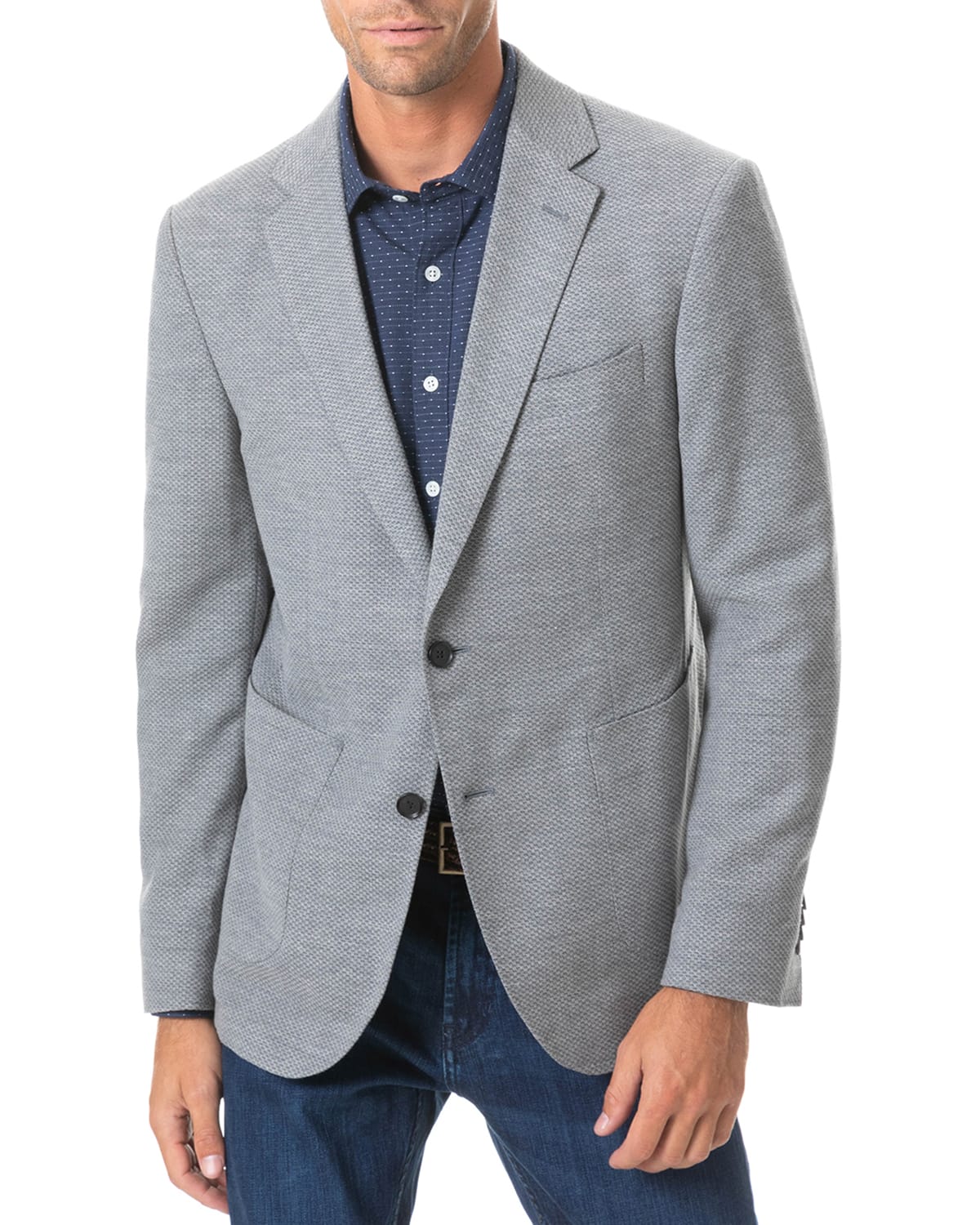 Rodd & Gunn Fife Street Wool-blend Jacket In Grey