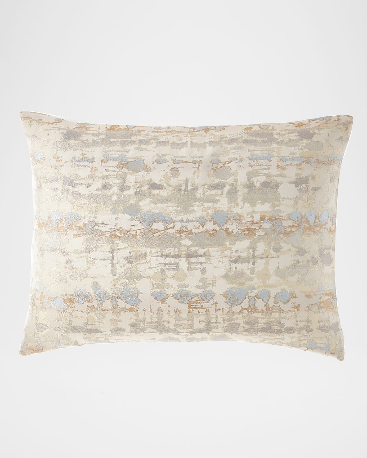 Fino Lino Linen & Lace Bebe King Sham In Grey/blue