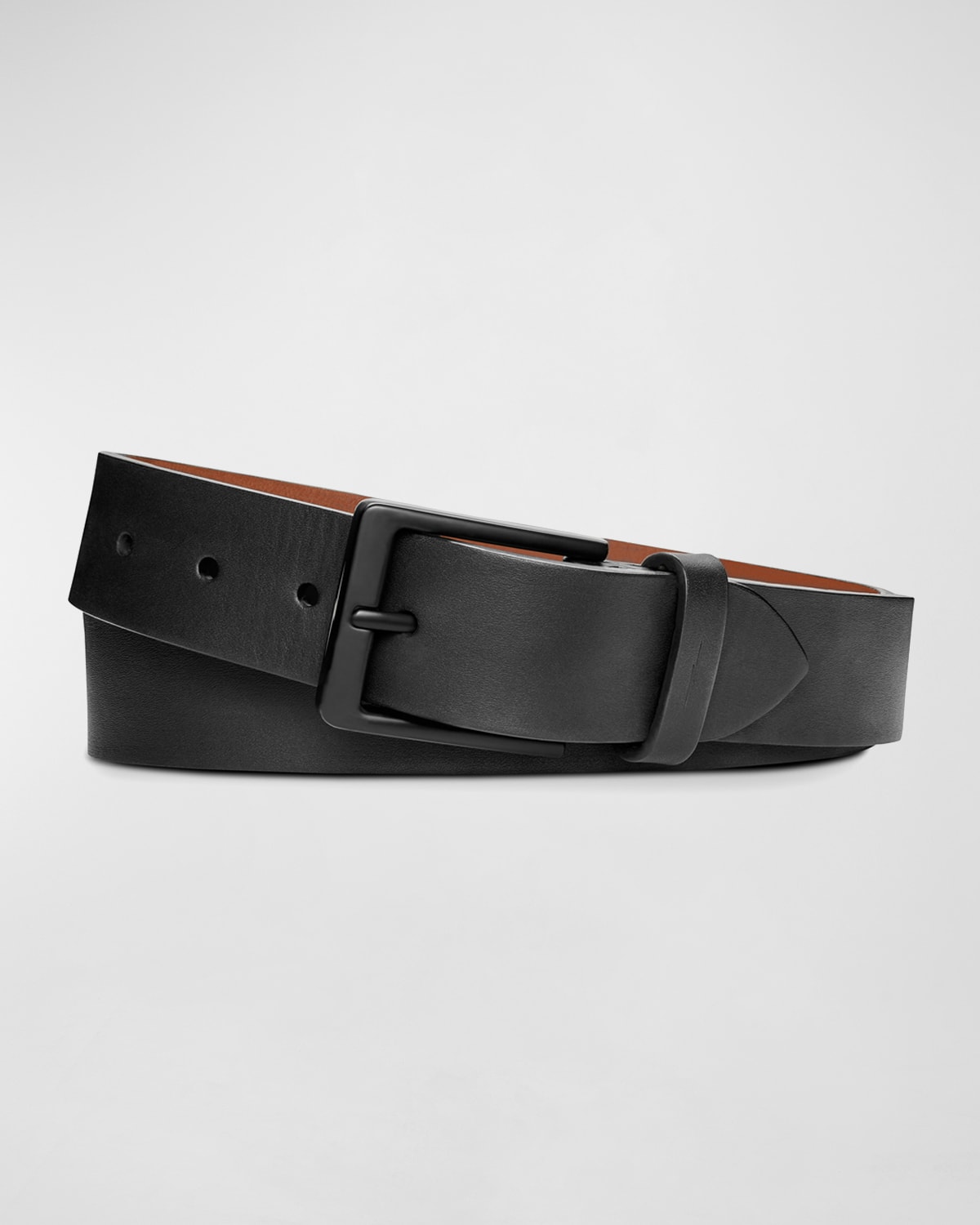 Men's Lightning Bolt Keeper Leather Belt, Black