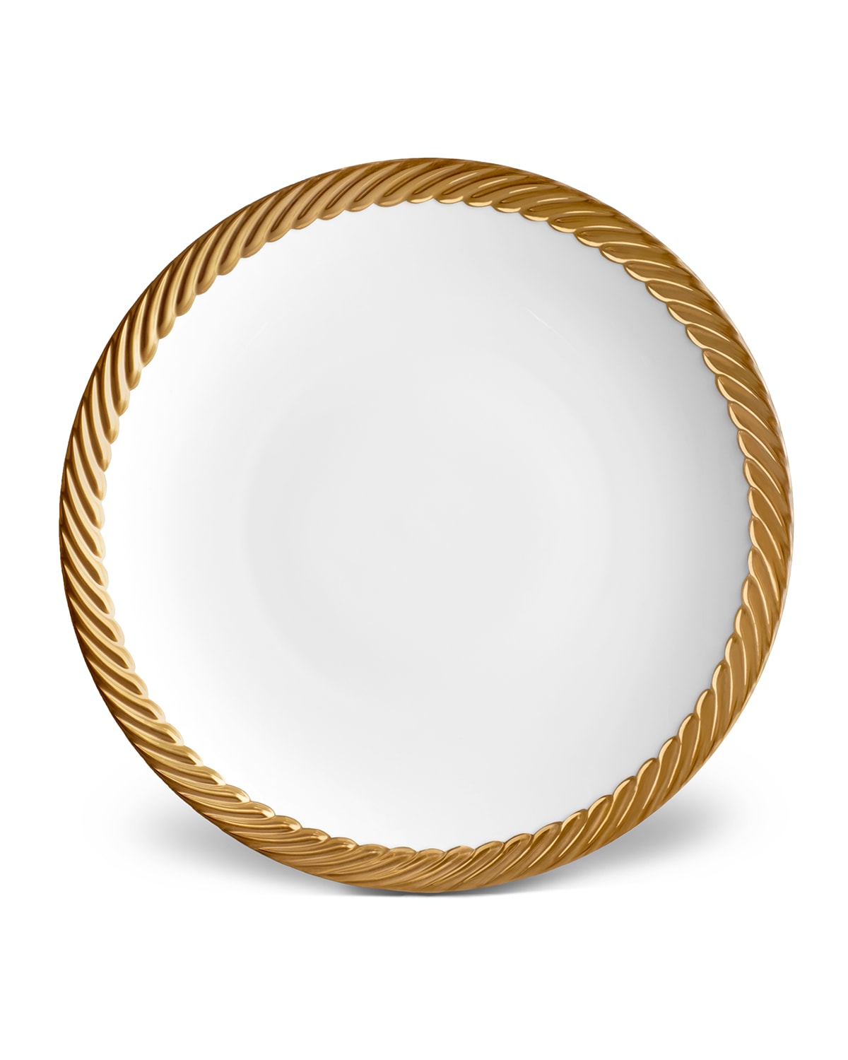 Shop L'objet Corde Dinner Plate, White/gold