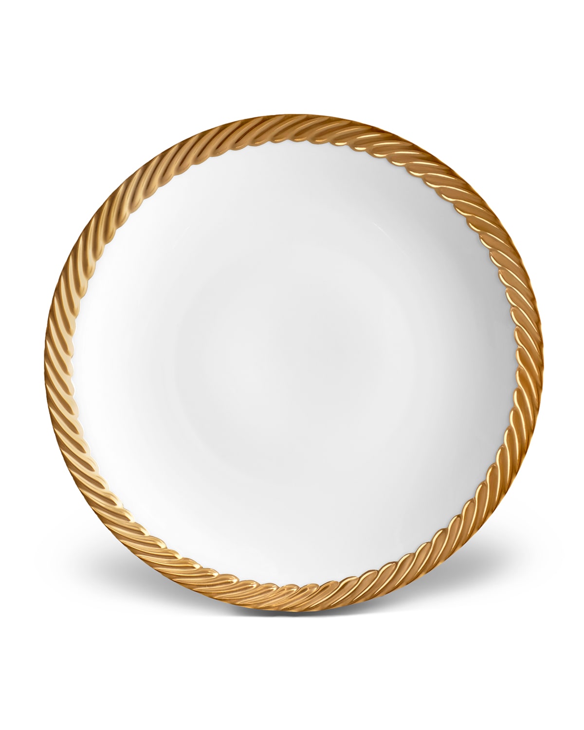 L'objet Corde Dinner Plate, White/gold In White/gold