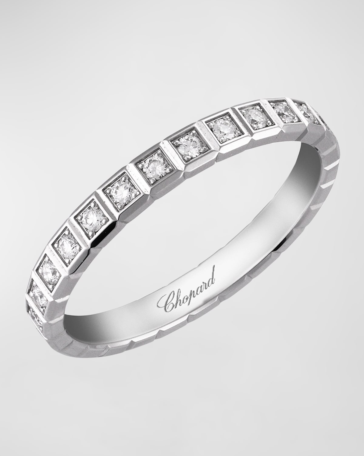Chopard 18k White Gold Ice Cube Diamond Ring, Size 53