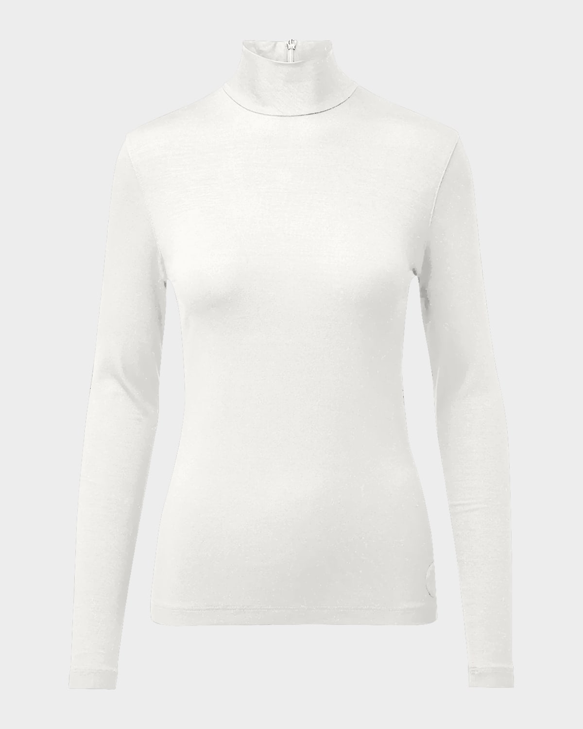 Akris Punto Turtleneck Long-sleeve Modal-stretch Top In Cream
