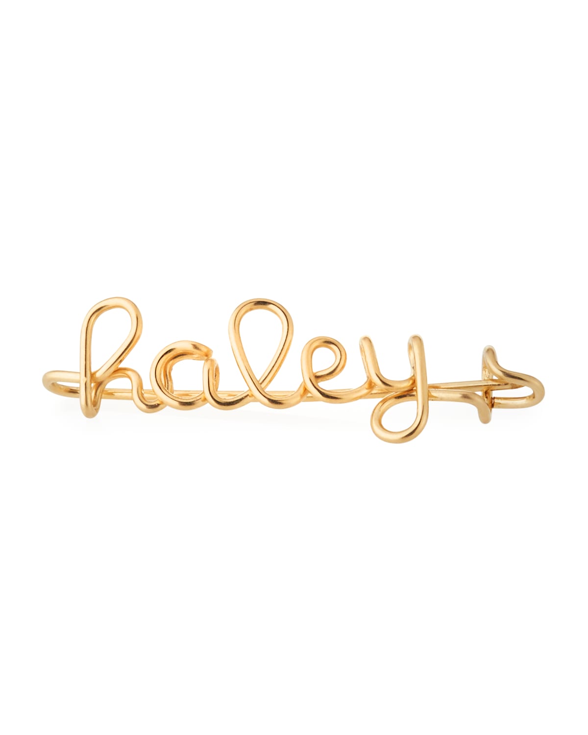 Personalized 15-Letter Wire Brooch, Yellow Gold Fill
