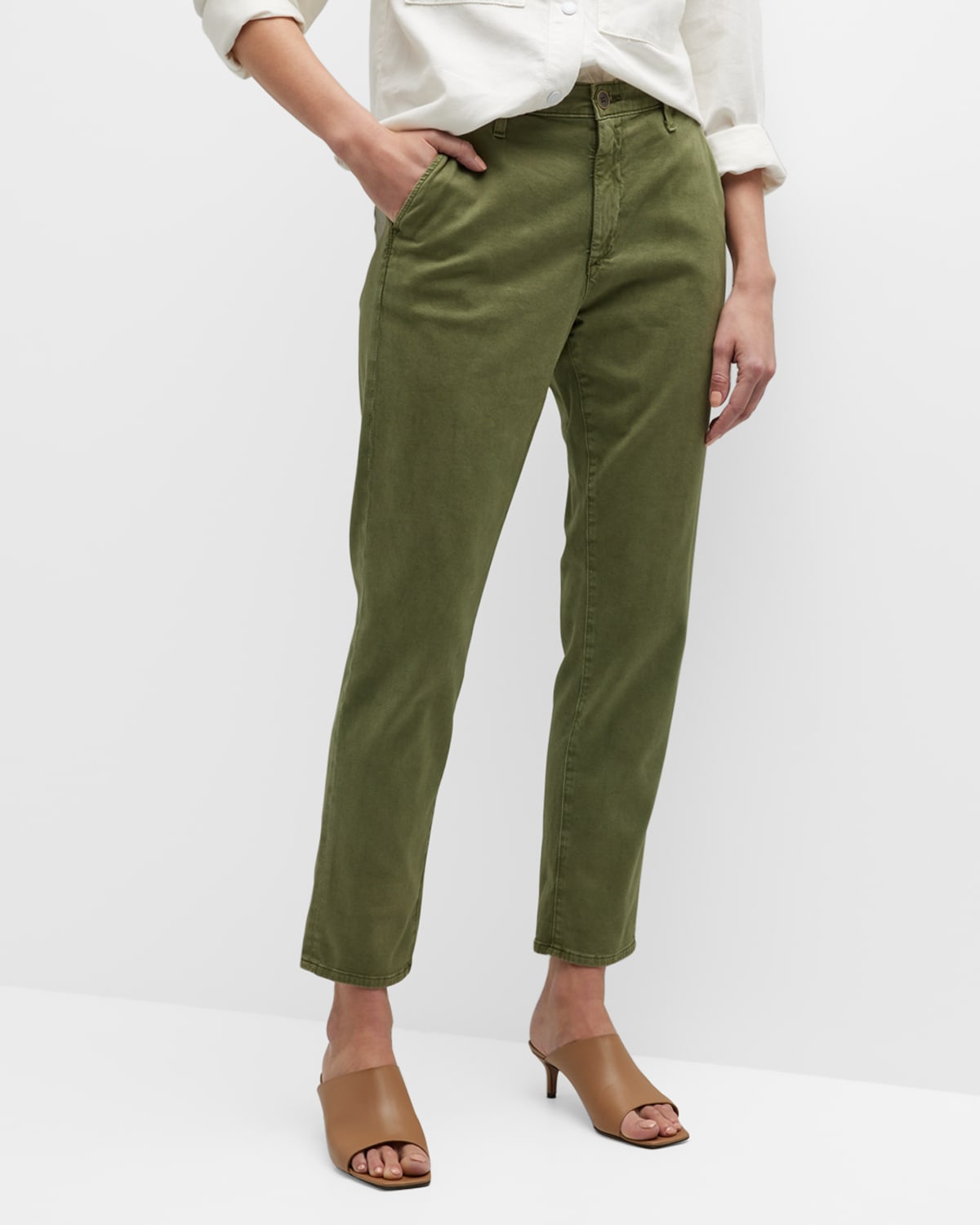 Ag The Caden Tailored Denim Trousers In Sulfur