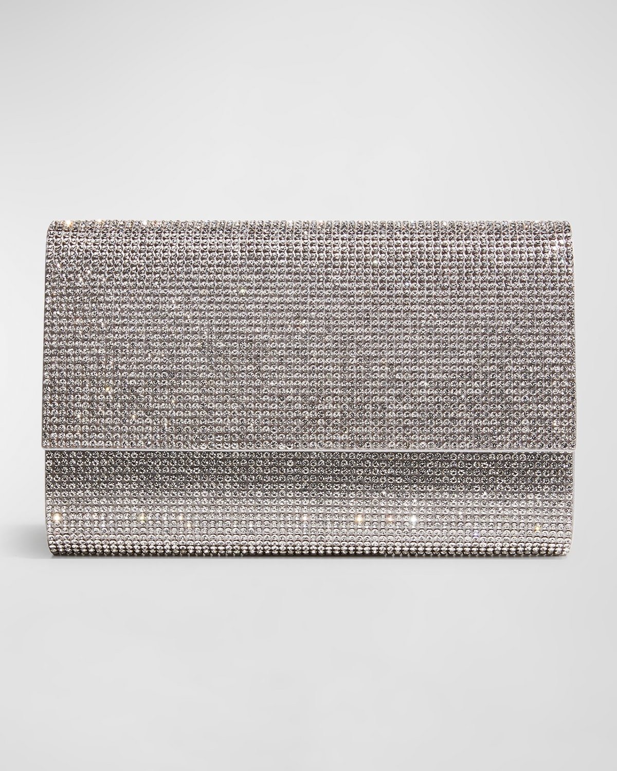 Judith Leiber Fizzoni Full-beaded Clutch Bag In Silver