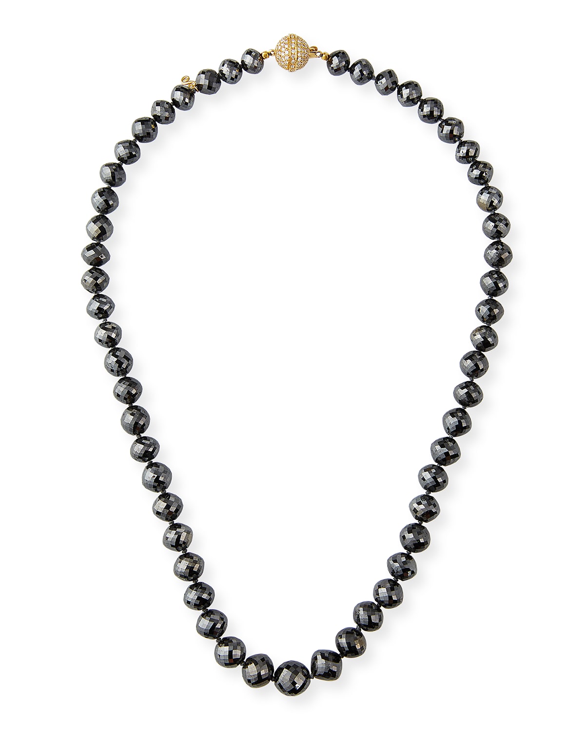 18k Black Diamond White-Clasp Necklace