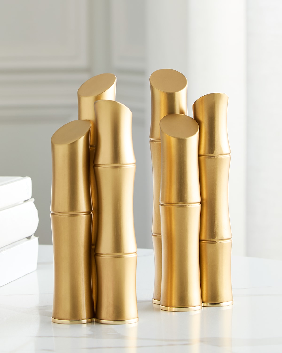 L'objet Bambou 2-piece Bookend Set In Gold