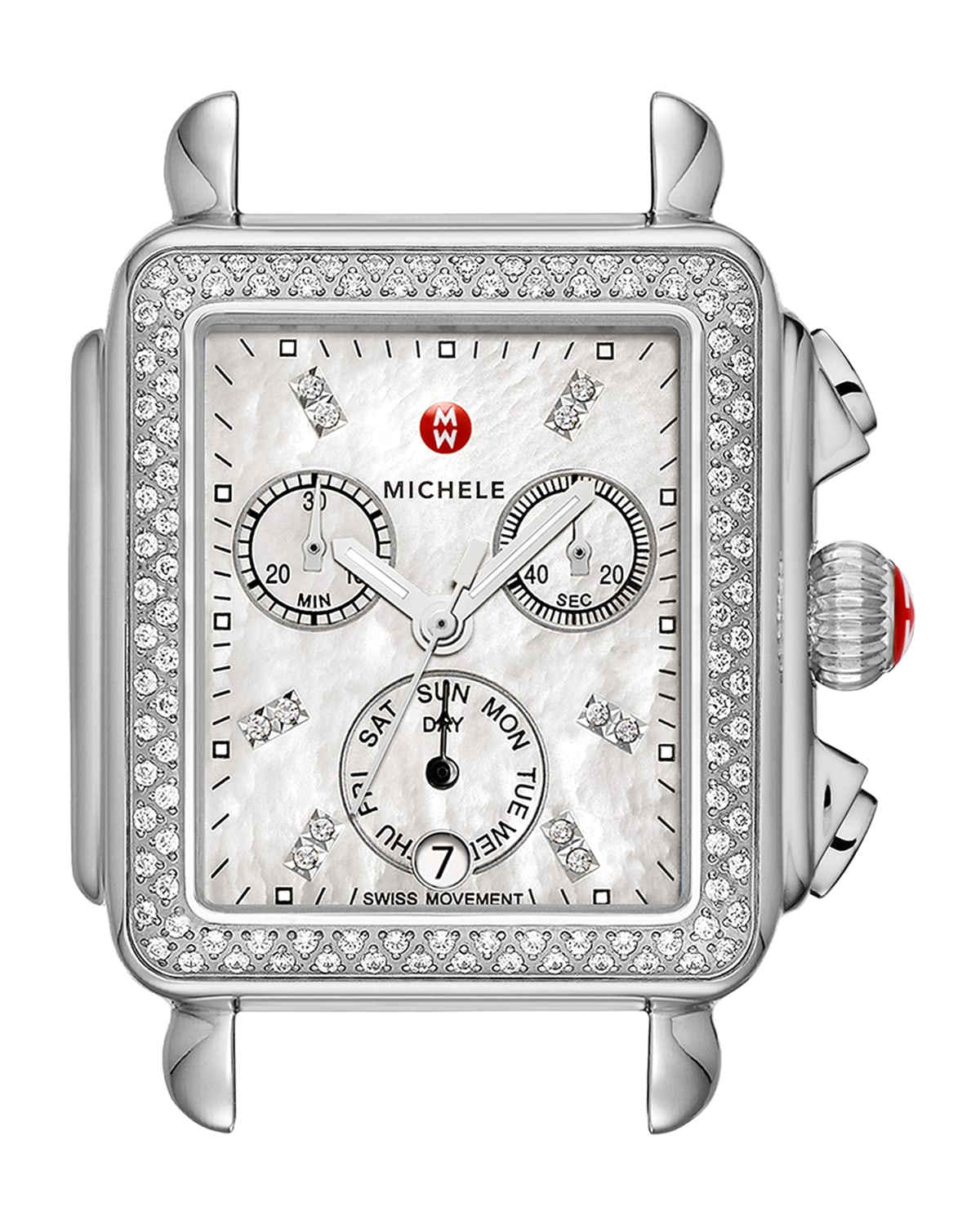 MICHELE 18mm Deco Diamond Watch Head, Steel