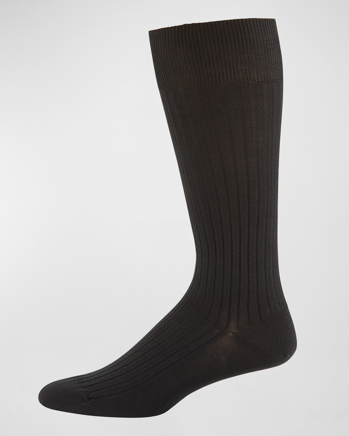 Neiman Marcus Core-spun Socks, Over-the-calf In Black