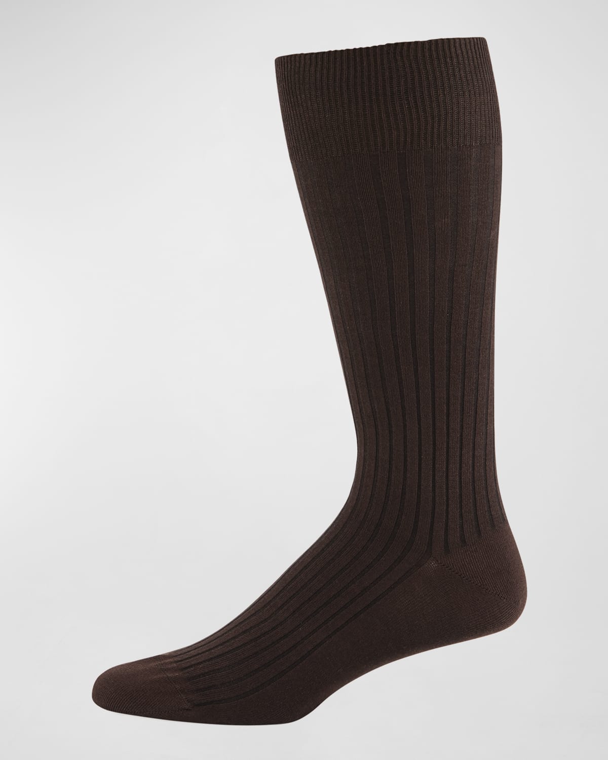 Shop Neiman Marcus Core-spun Socks, Crew In Brown