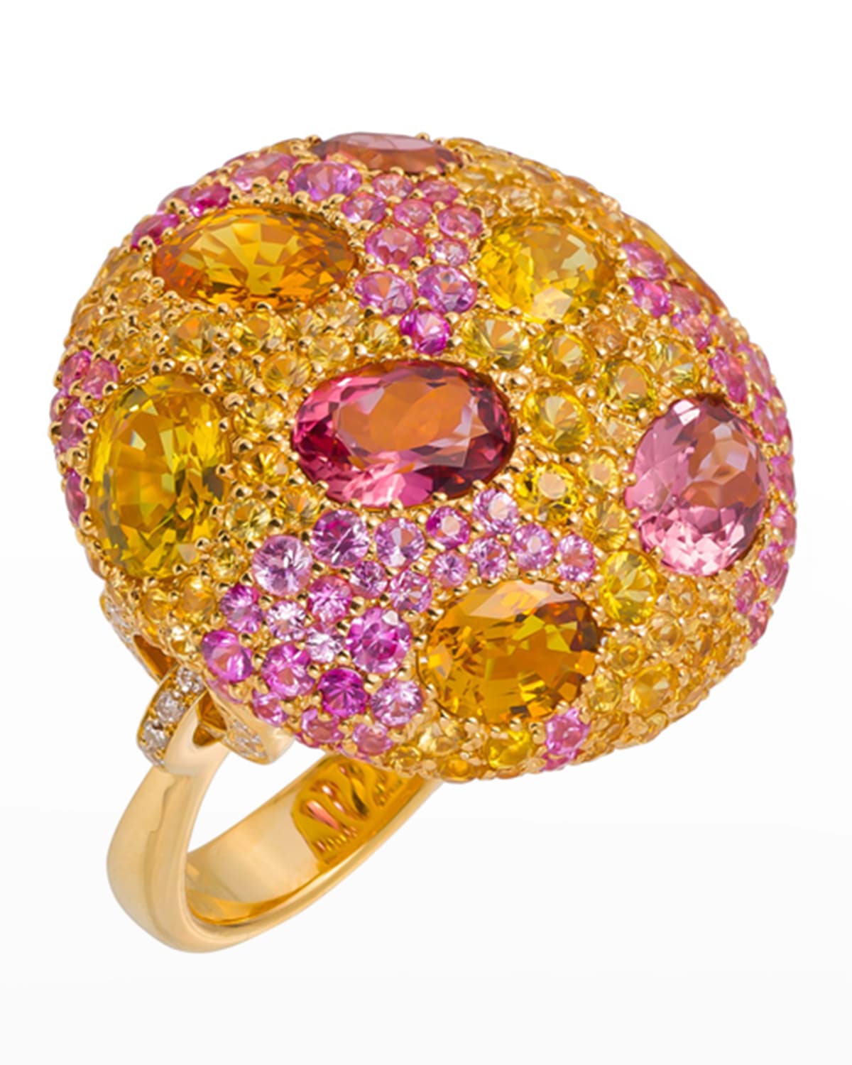 Margot McKinney Jewelry 18k Gold & Stone Cookie Ring, Size 6.5