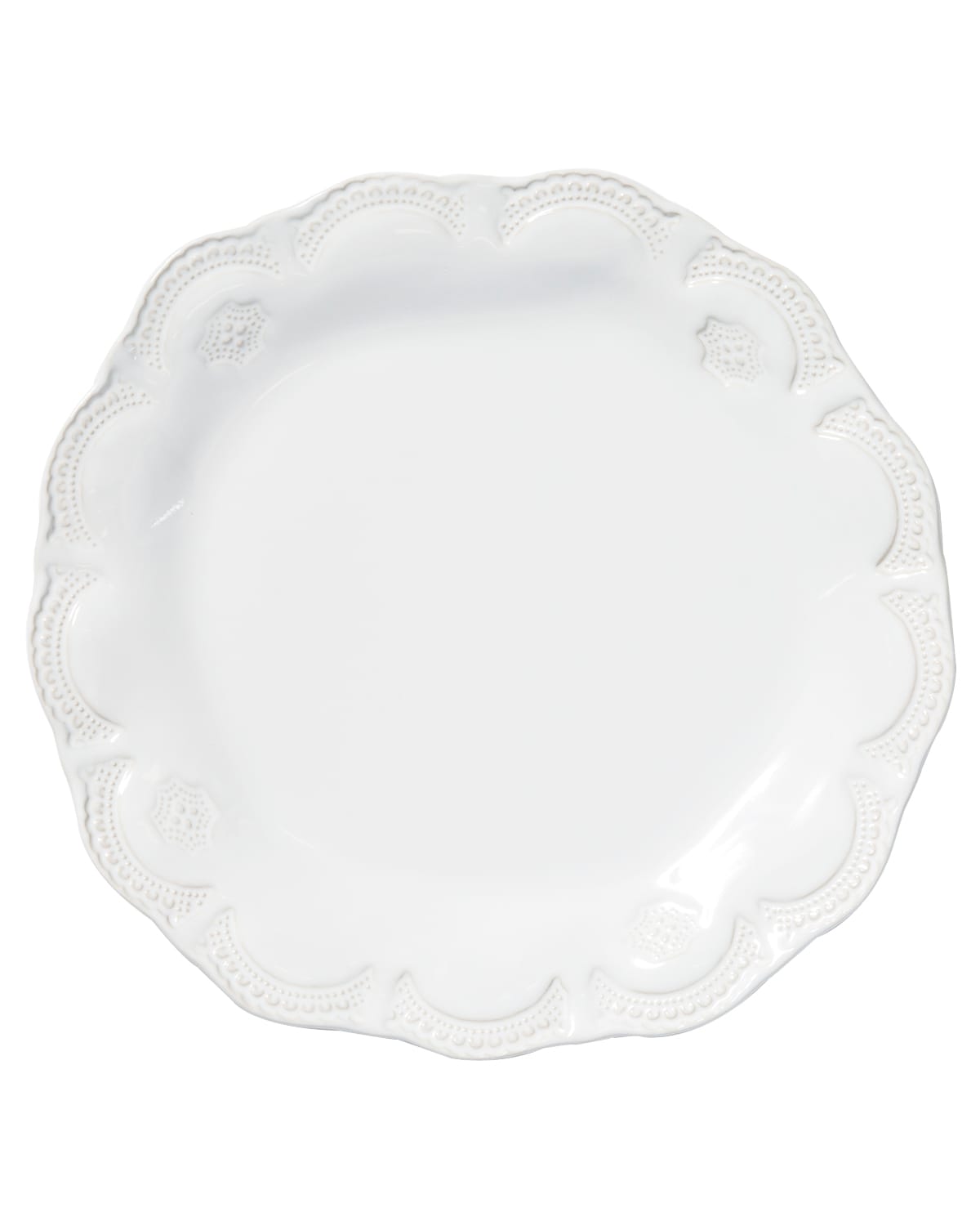 Vietri Incanto Stone Aqua Lace Dinner Plate In White