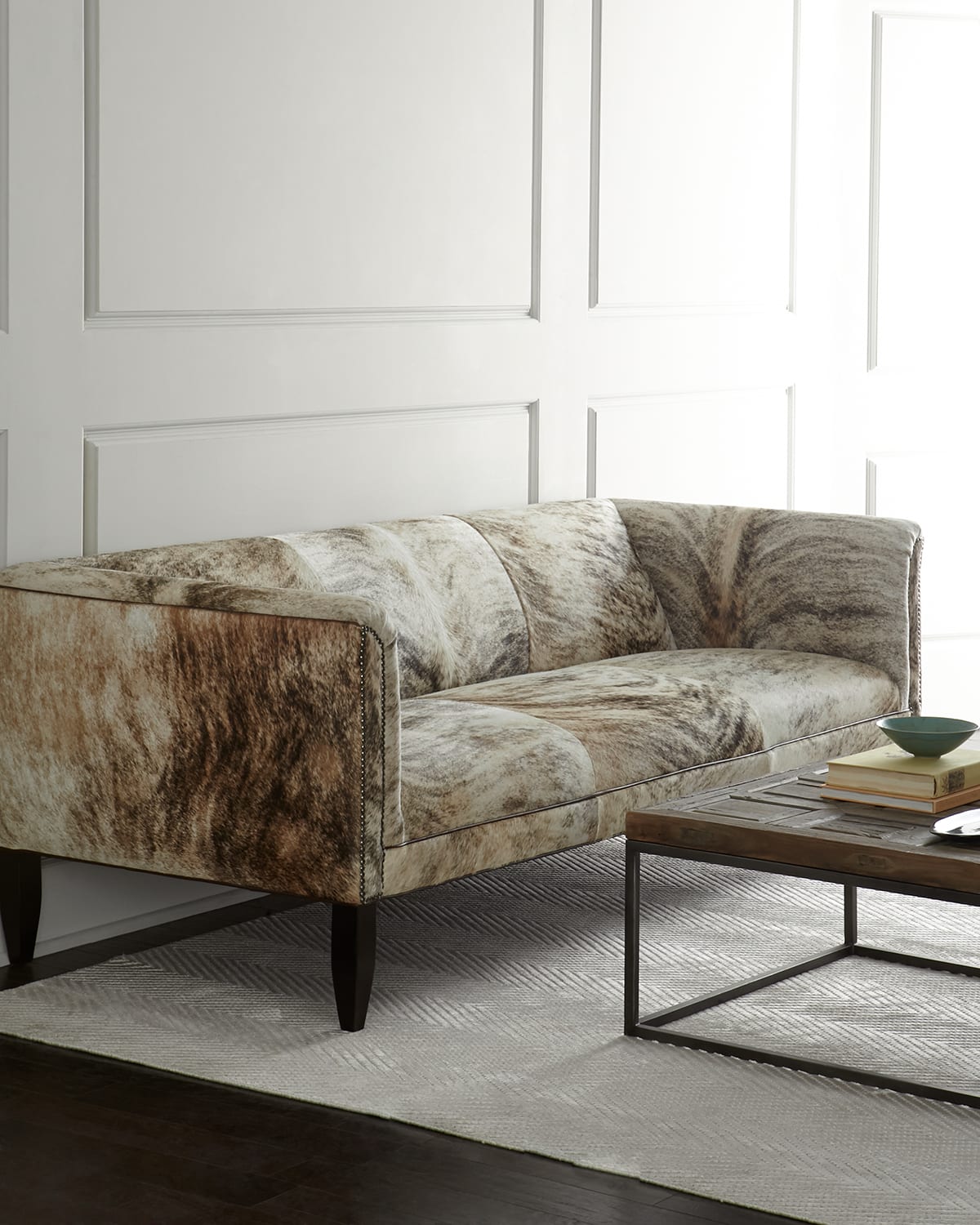 Old Hickory Tannery Bryson Hairhide Sofa 86"