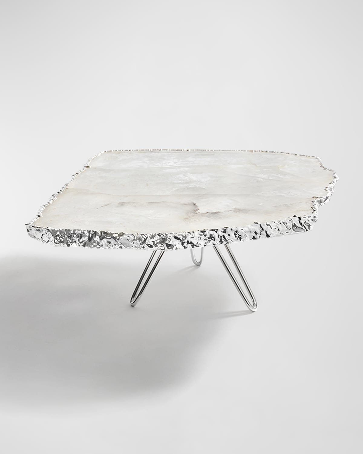 Anna New York Torta Crystal Cake Stand, Silver In Metallic