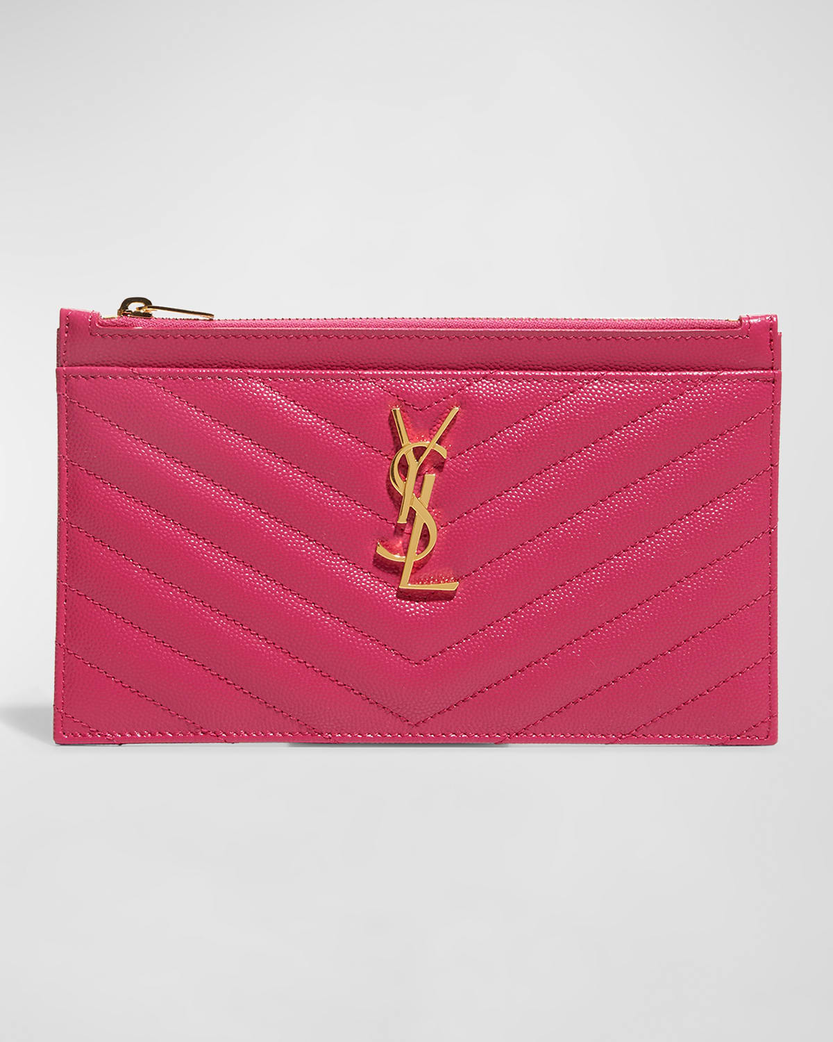 Cassandre Matelassé Card Case In Grain De Poudre Embossed Leather