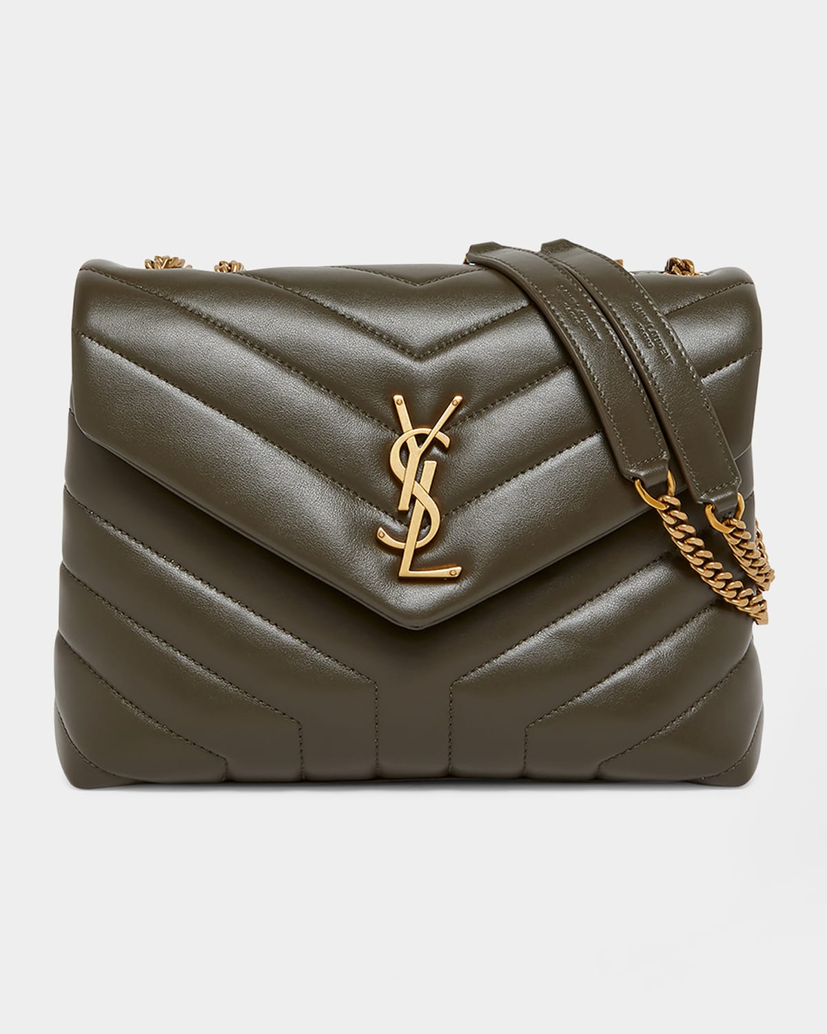 Saint Laurent Loulou Small Ysl Shoulder Bag In Quilted Leather In Light Musk