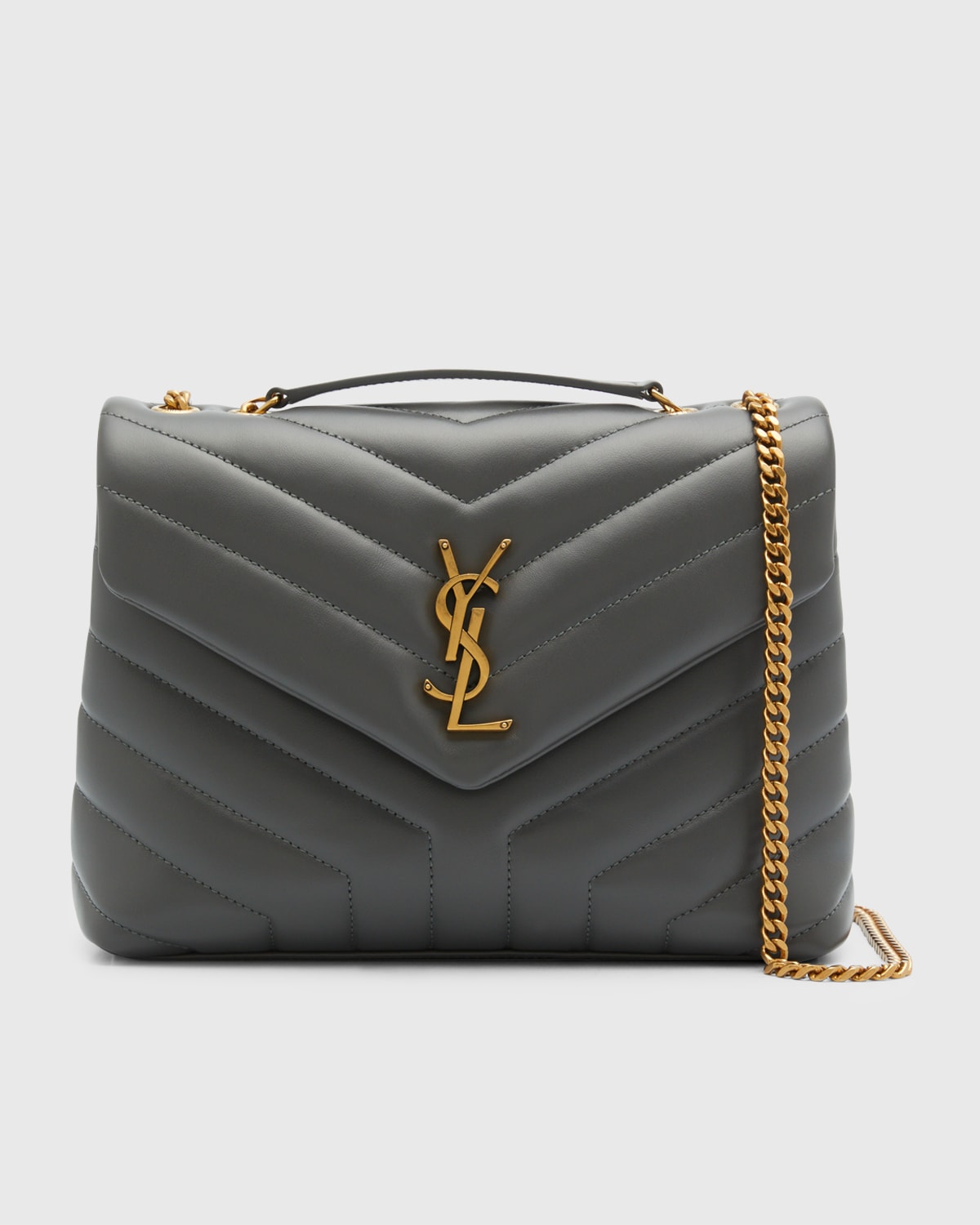 Saint Laurent Loulou Medium YSL Matelasse Calfskin Flap-Top Shoulder Bag