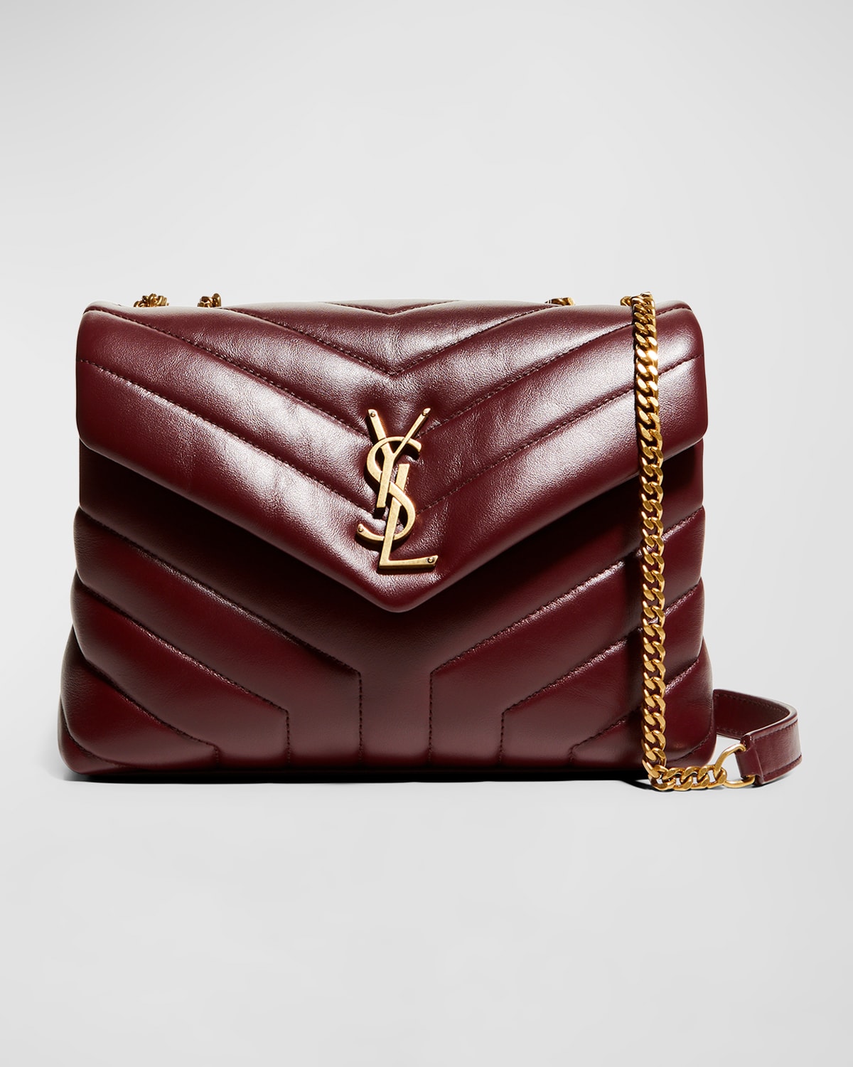 SAINT LAURENT LOULOU SMALL YSL QUILTED CALFSKIN FLAP SHOULDER BAG