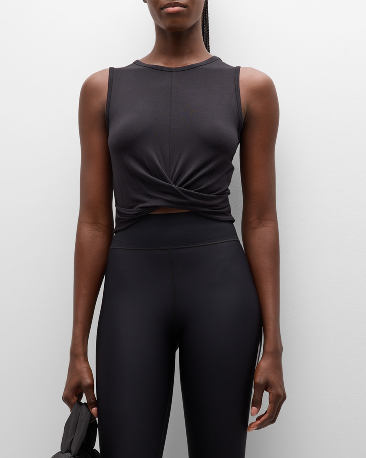 Shop Alo Yoga Cover Cropped Tank Top In Black