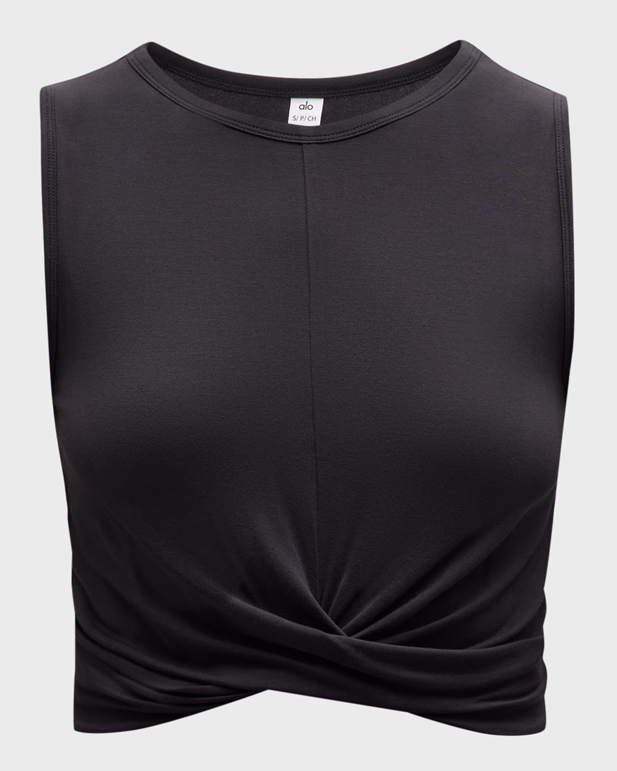 Alo Yoga Cover Twist-front Cropped Tank In Black
