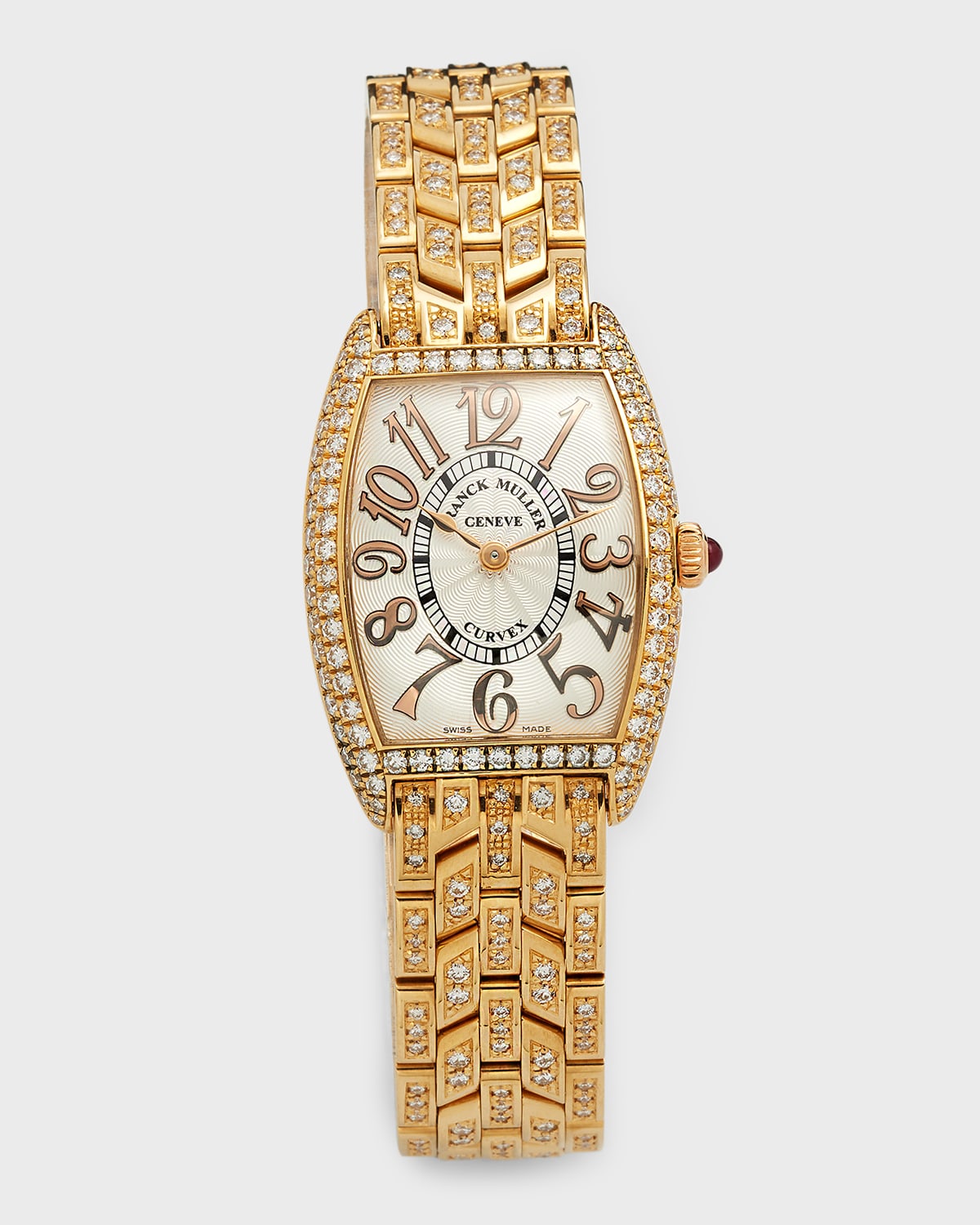 18K Yellow Gold Cintree Curvex Diamond Watch with Bracelet Strap