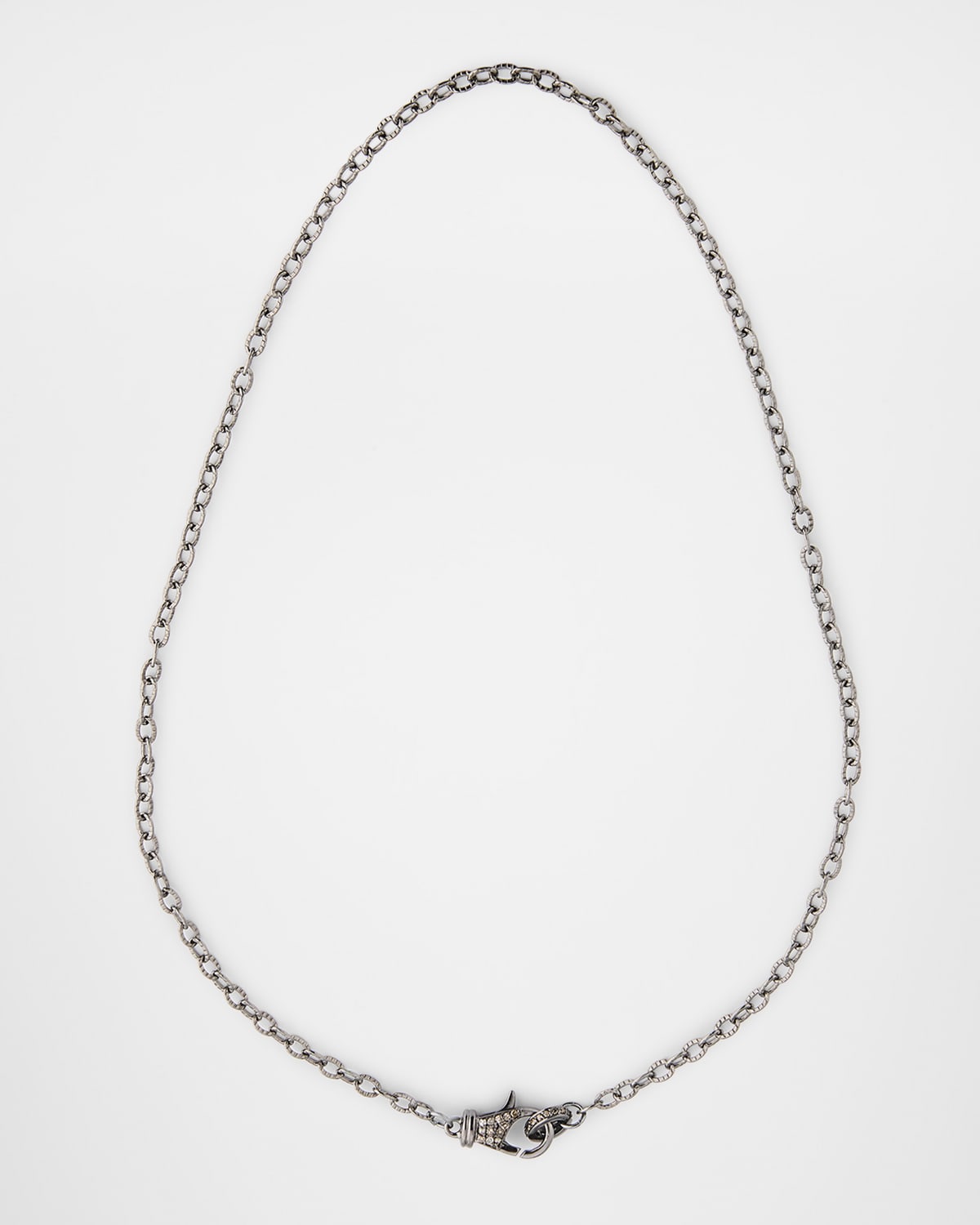 Margo Morrison Rhodium-plated Sterling Silver Chain Necklace With Diamond Clasp, 18"