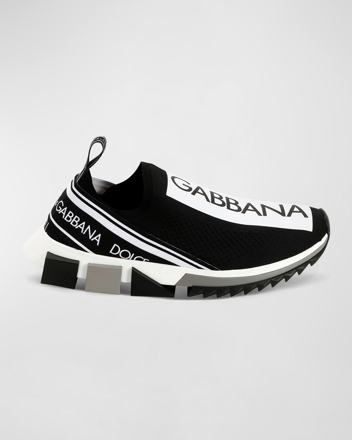 DOLCE & GABBANA MEN'S SORRENTO LOGO-STRIPE SOCK SNEAKERS