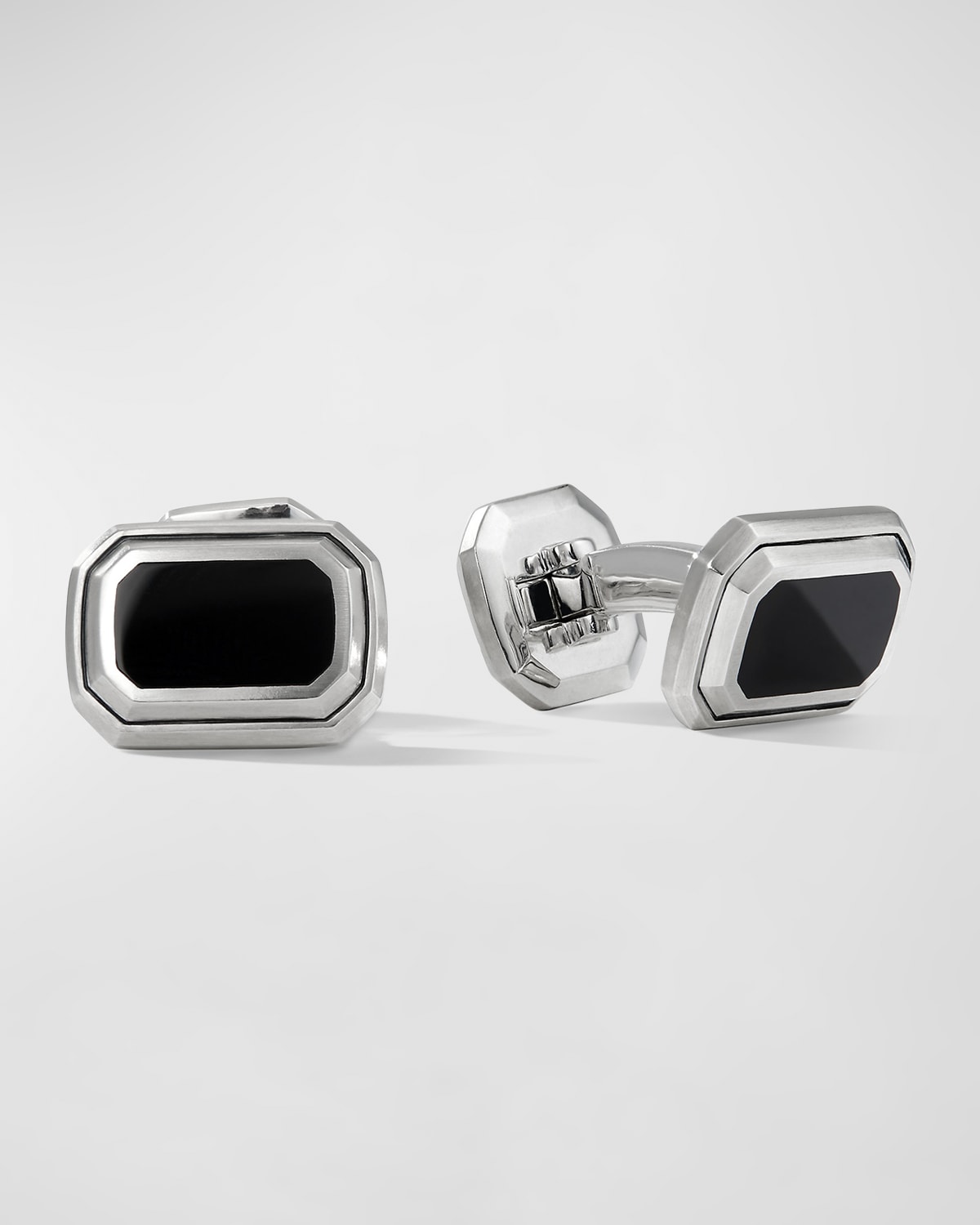 Shop David Yurman Men's Deco Cuff Links With Gemstones In Silver, 17mm