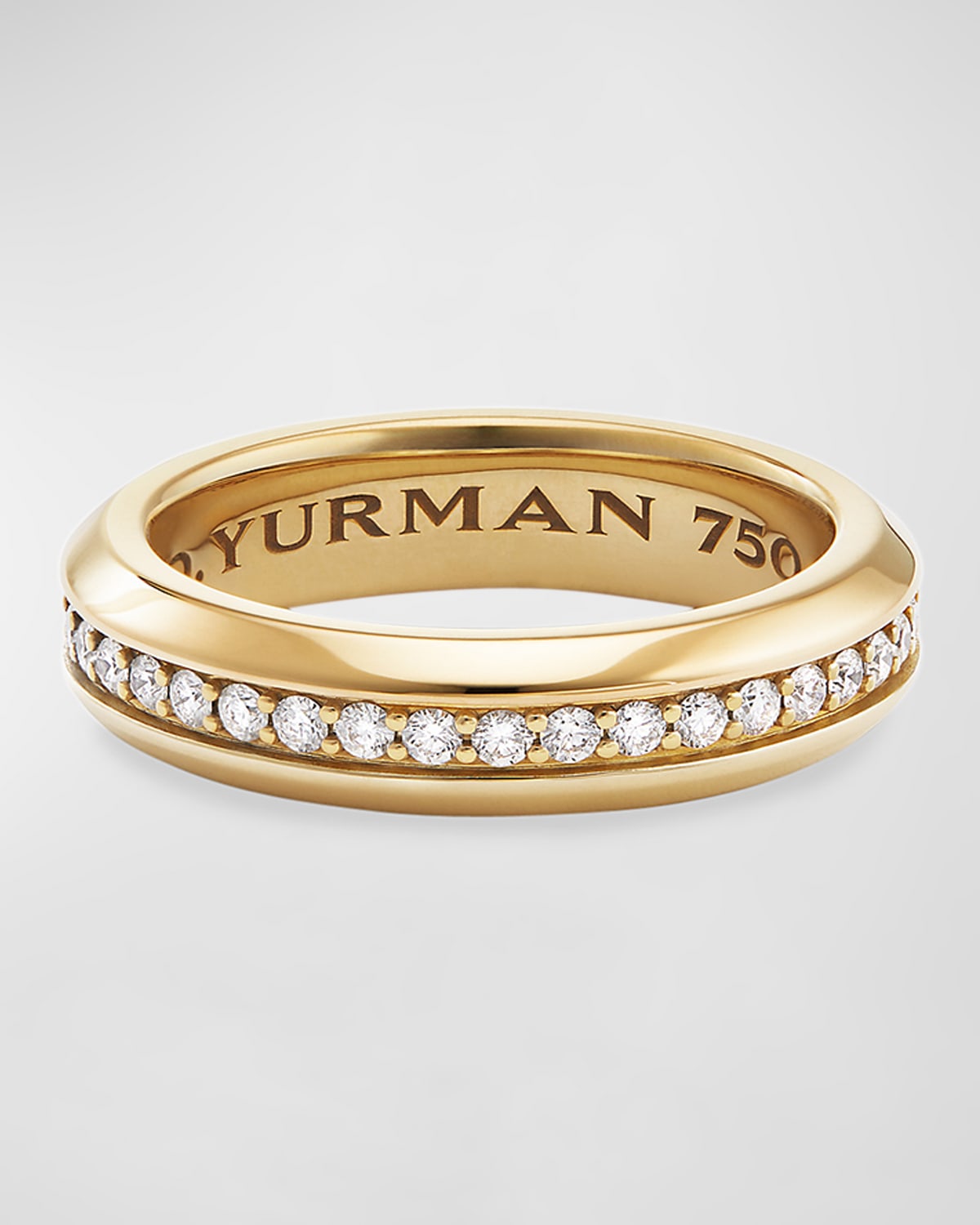 Men's Streamline 18k Gold Band Ring with Diamonds