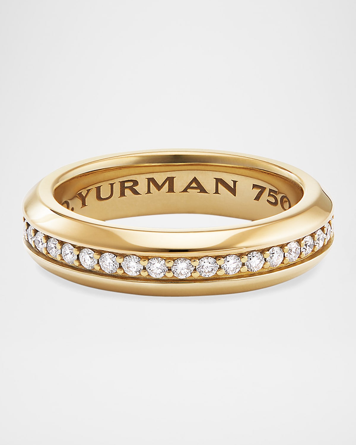 David Yurman Men's Streamline 18k Gold Band Ring with Diamonds