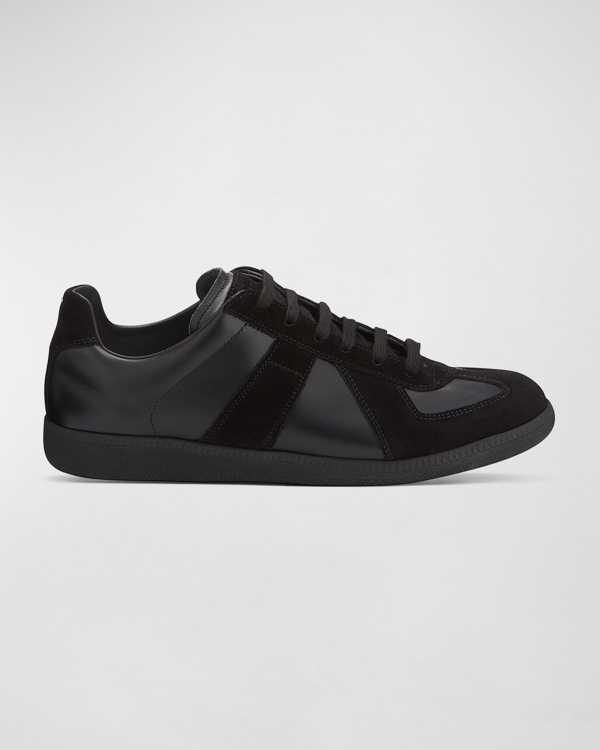 MAISON MARGIELA MEN'S REPLICA LEATHER SUEDE LOW-TOP SNEAKERS