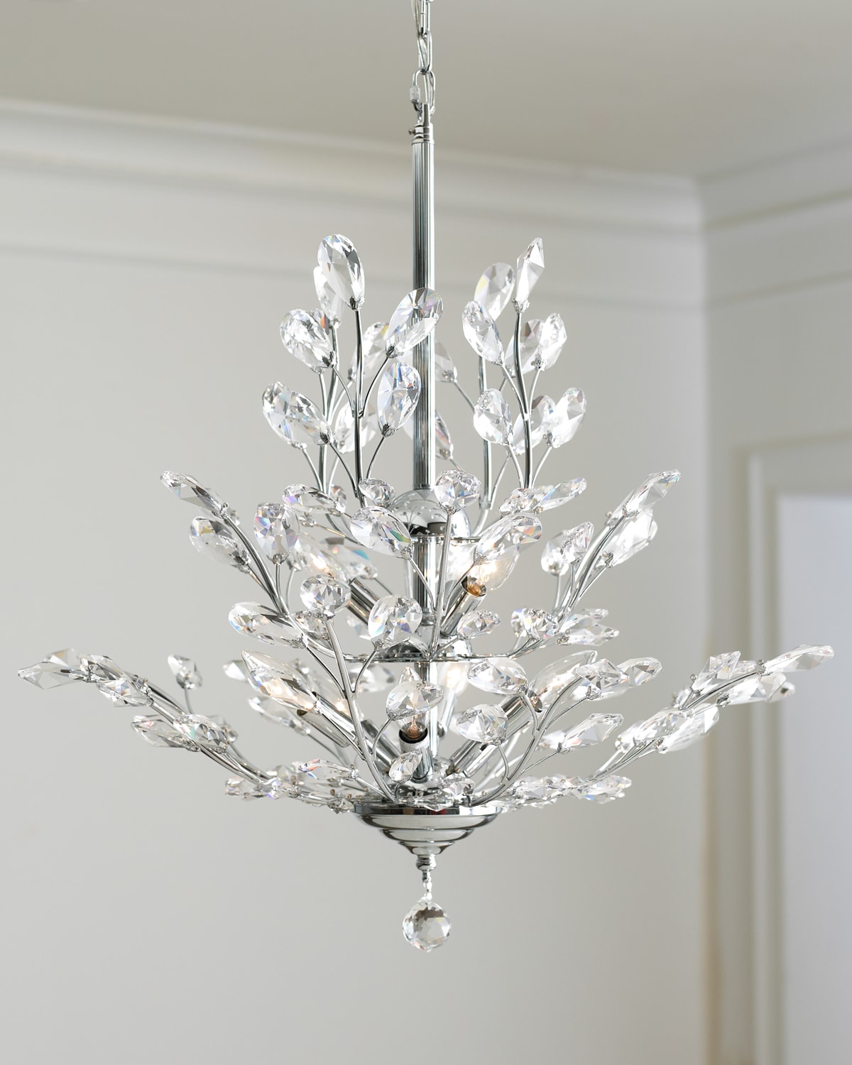 Dale Tiffany Upside-down 9-light Silver-leaf Chandelier In Transparent