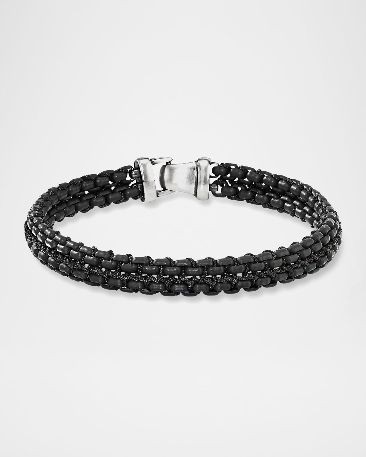 David Yurman Men's Woven Box Chain Bracelet in Silver, 10mm